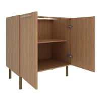 Balcão De Cozinha Com 2 Portas 80cm Multimóveis Cr20424 Freijó