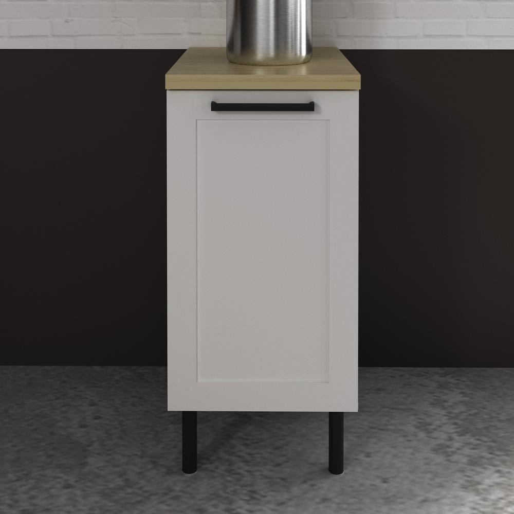 Balcão De Cozinha Em Mdf Com Tampo E 1 Porta 40cm Multimóveis Cr20464 Branco Carvalho Tropical - 1