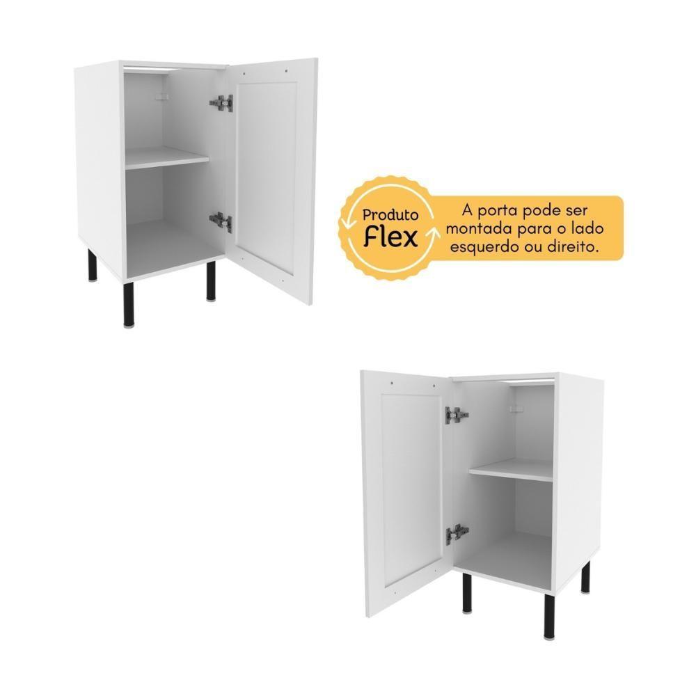Balcão De Cozinha Em Mdf Com Tampo E 1 Porta 40cm Multimóveis Cr20464 Branco Carvalho Tropical - 3