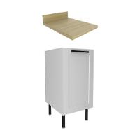 Balcão De Cozinha Em Mdf Com Tampo E 1 Porta 40cm Multimóveis Cr20464 Branco Carvalho Tropical - 2
