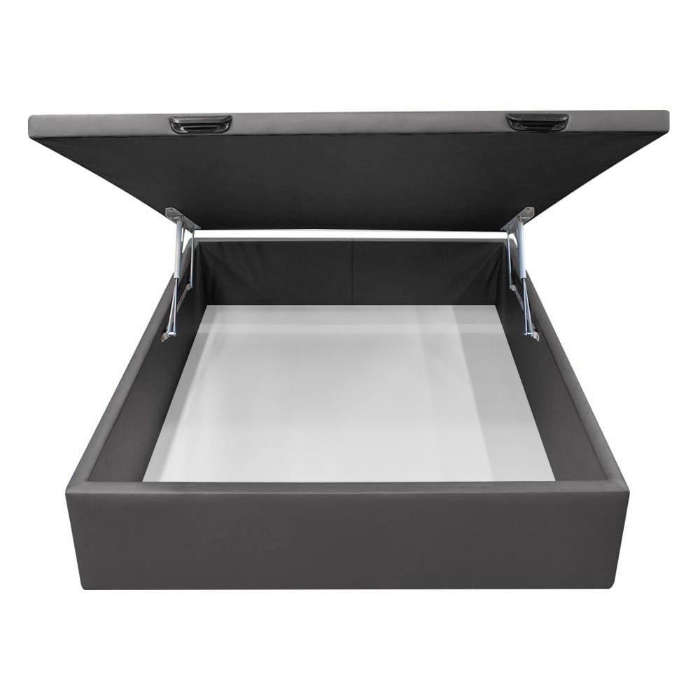 Base Box Baú Para Cama Viúva 128x188cm Liz S05 Sintético Cinza - Mpozenato - 3