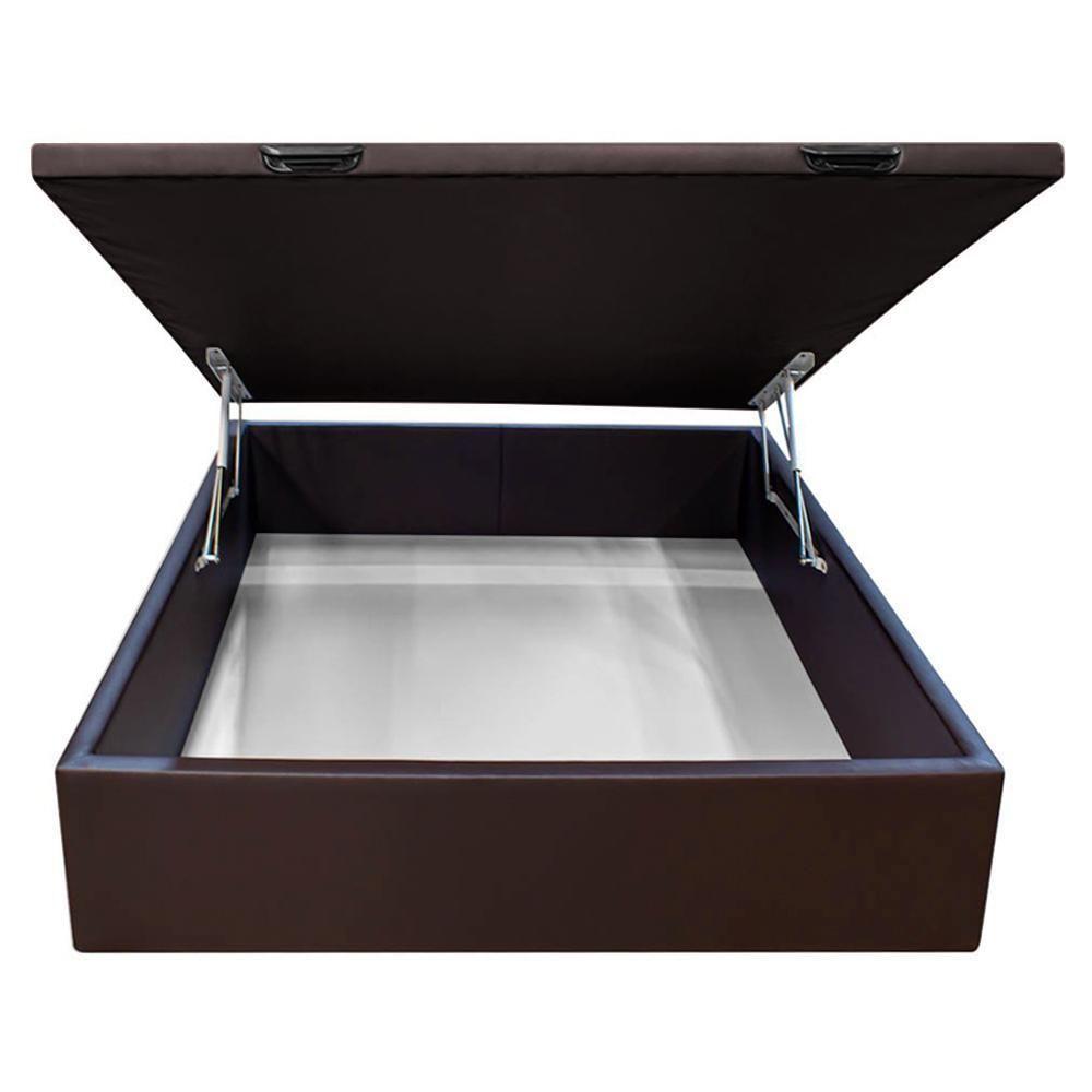 Base Box Baú Para Cama Casal 138x188cm Liz S05 Sintético Marrom - Mpozenato - 3
