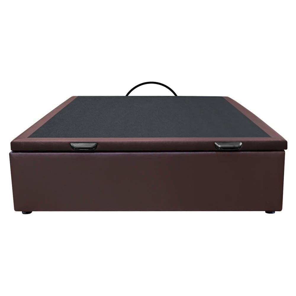 Base Box Baú Para Cama Casal 138x188cm Liz S05 Sintético Marrom - Mpozenato - 6