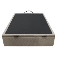 Base Box Baú Para Cama Viúva 128x188cm Liz S05 Suede Bordado Bege - Mpozenato - 3