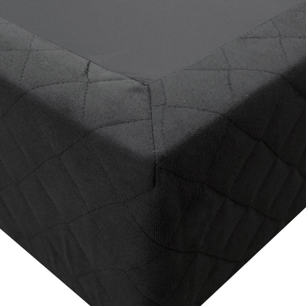 Base Box Para Cama Casal 138x188cm Liz S05 Suede Bordado Preto - Mpozenato - 4