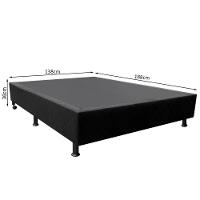 Base Box Para Cama Casal 138x188cm Liz S05 Suede Bordado Preto - Mpozenato - 5