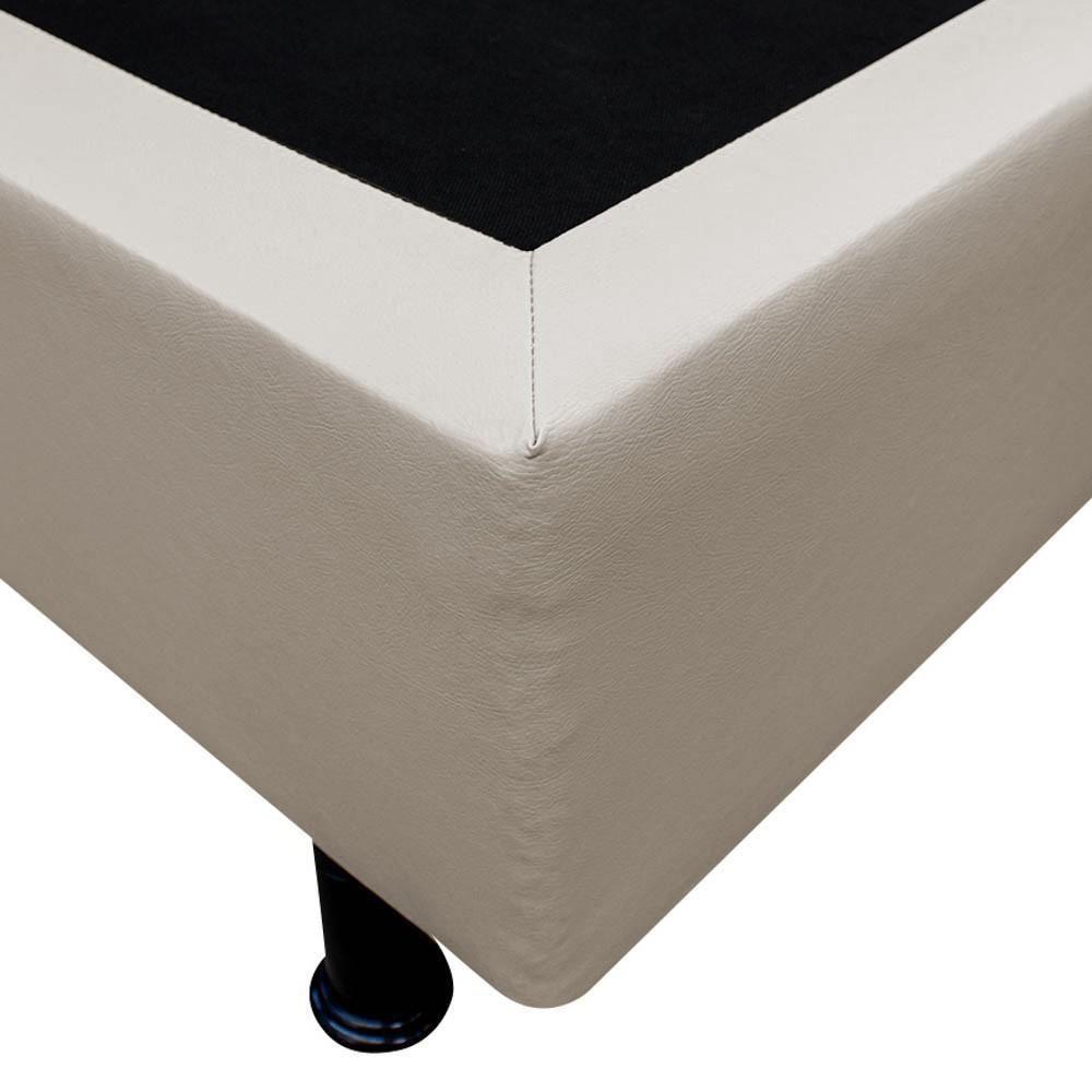 Base Box Para Cama Casal King 192x203cm Bipartido Liz S05 Sintético Bege - Mpozenato - 3