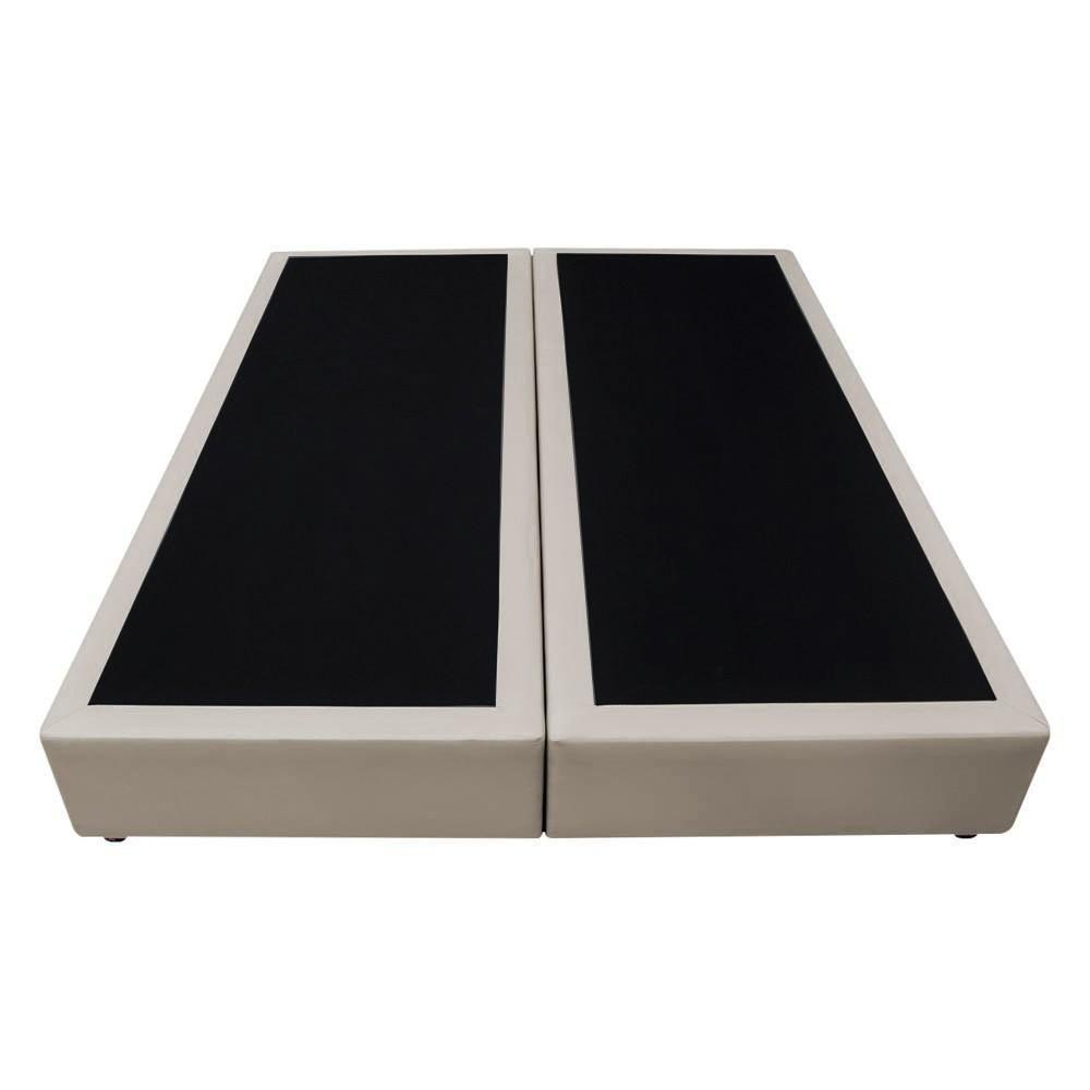 Base Box Para Cama Casal King 192x203cm Bipartido Liz S05 Sintético Bege - Mpozenato - 5