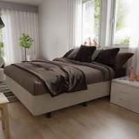 Base Box Para Cama Casal King 192x203cm Bipartido Liz S05 Sintético Bege - Mpozenato - 2