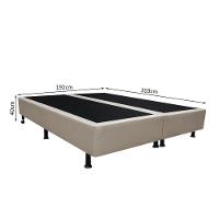 Base Box Para Cama Casal King 192x203cm Bipartido Liz S05 Sintético Bege - Mpozenato