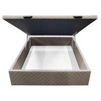 Base Box Baú Para Cama Casal 138x188cm Liz S05 Suede Bordado Bege - Mpozenato - 3