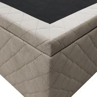 Base Box Baú Para Cama Casal 138x188cm Liz S05 Suede Bordado Bege - Mpozenato - 5