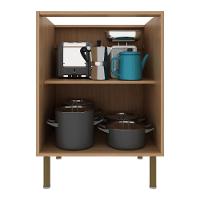 Balcão De Cozinha Com Tampo E 2 Portas 60cm Multimóveis Cr20461 Freijó Mármore Branco