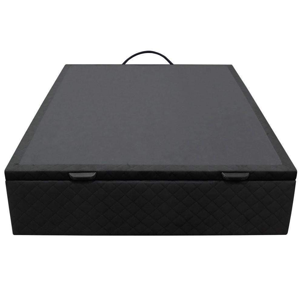 Base Box Baú Para Cama Viúva 128x188cm Liz S05 Suede Bordado Preto - Mpozenato - 7