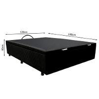 Base Box Baú Para Cama Viúva 128x188cm Liz S05 Suede Bordado Preto - Mpozenato