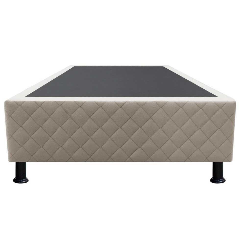 Base Box Para Cama Solteiro 88x188cm Liz S05 Suede Bordado Bege - Mpozenato - 6