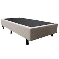 Base Box Para Cama Solteiro 88x188cm Liz S05 Suede Bordado Bege - Mpozenato - 1