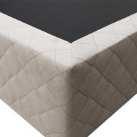 Base Box Para Cama Solteiro 88x188cm Liz S05 Suede Bordado Bege - Mpozenato - 3