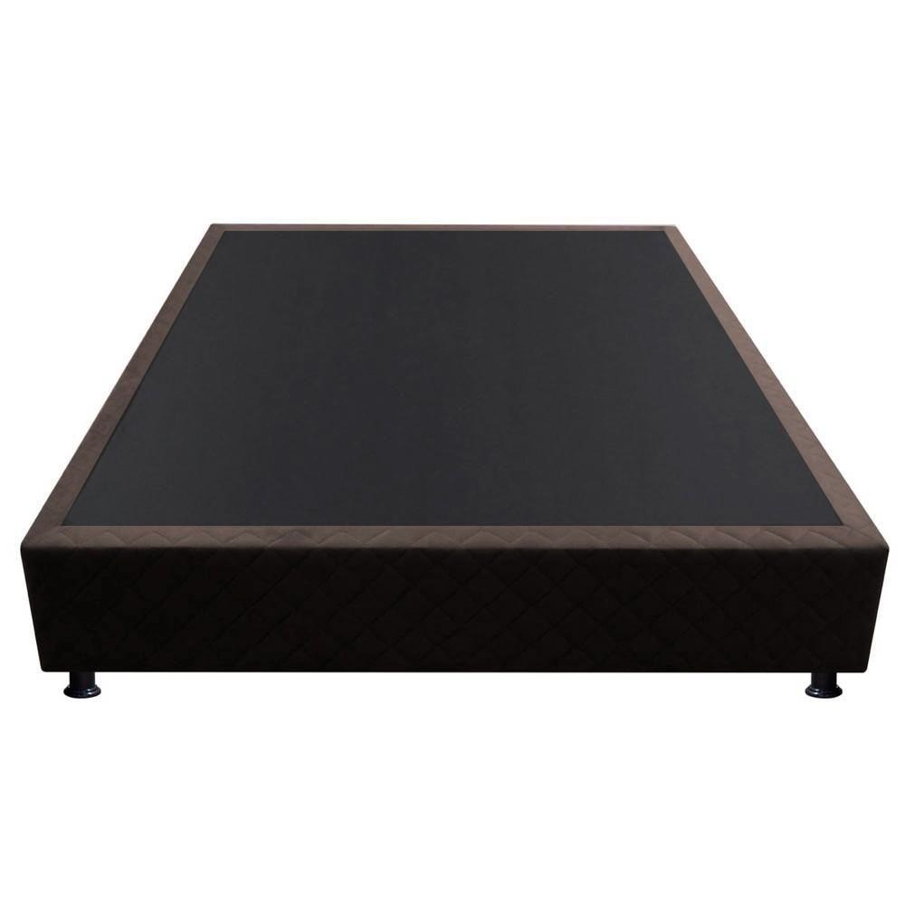 Base Box Para Cama Casal 138x188cm Liz S05 Suede Bordado Marrom - Mpozenato - 5
