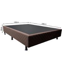 Base Box Para Cama Casal 138x188cm Liz S05 Suede Bordado Marrom - Mpozenato