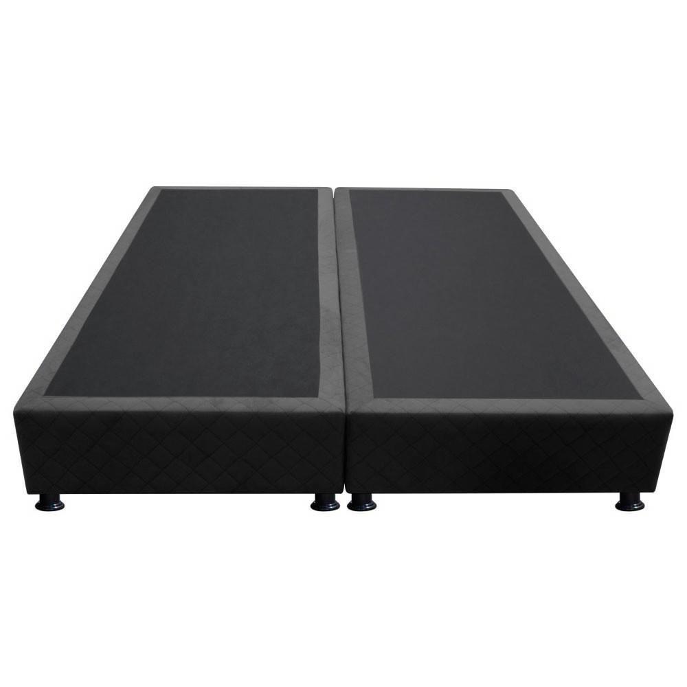 Base Box Para Cama Casal Queen 158x198cm Bipartido Liz S05 Suede Bordado Preto - Mpozenato - 5