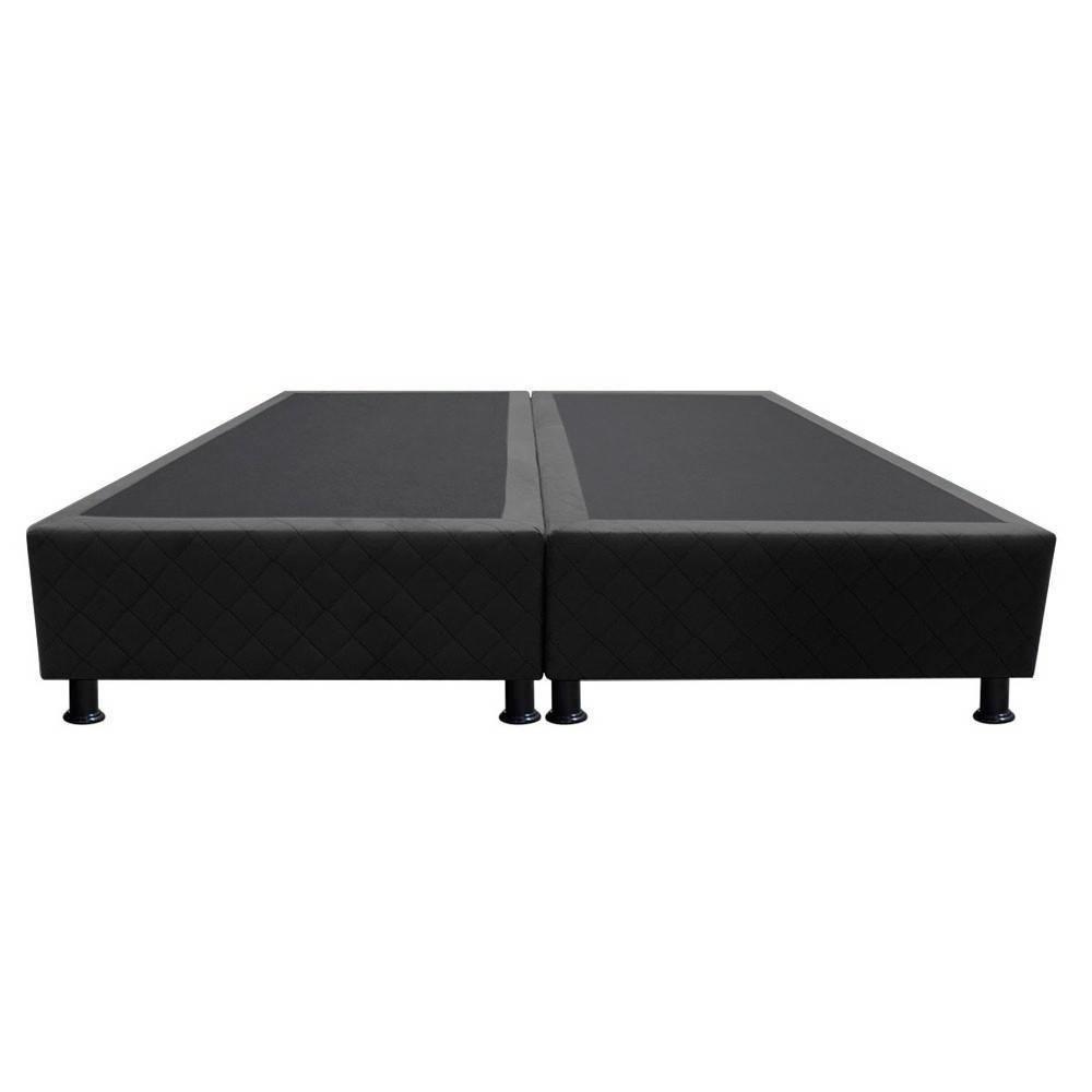 Base Box Para Cama Casal Queen 158x198cm Bipartido Liz S05 Suede Bordado Preto - Mpozenato - 6