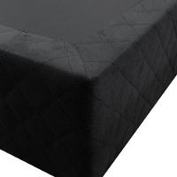 Base Box Para Cama Casal Queen 158x198cm Bipartido Liz S05 Suede Bordado Preto - Mpozenato - 3
