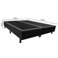 Base Box Para Cama Casal Queen 158x198cm Bipartido Liz S05 Suede Bordado Preto - Mpozenato
