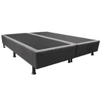 Base Box Para Cama Casal Queen 158x198cm Bipartido Liz S05 Suede Bordado Cinza - Mpozenato - 1