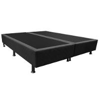 Base Box Para Cama Casal King 192x203cm Bipartido Liz S05 Suede Bordado Preto - Mpozenato - 1