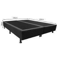 Base Box Para Cama Casal King 192x203cm Bipartido Liz S05 Suede Bordado Preto - Mpozenato