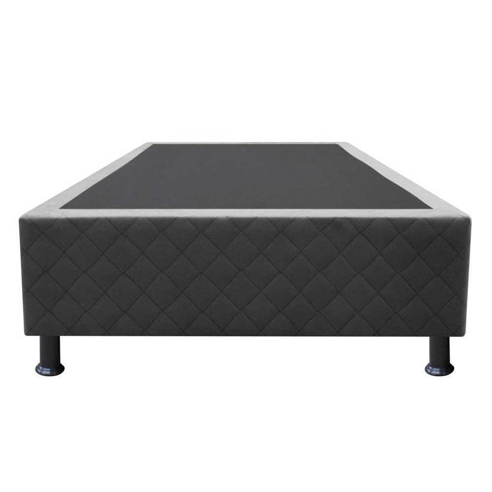 Base Box Para Cama Solteiro 88x188cm Liz S05 Suede Bordado Cinza - Mpozenato - 2
