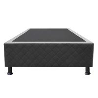 Base Box Para Cama Solteiro 88x188cm Liz S05 Suede Bordado Cinza - Mpozenato - 2