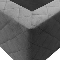 Base Box Para Cama Solteiro 88x188cm Liz S05 Suede Bordado Cinza - Mpozenato