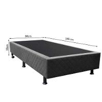 Base Box Para Cama Solteiro 88x188cm Liz S05 Suede Bordado Cinza - Mpozenato - 5