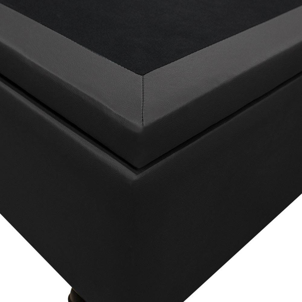 Base Box Baú Para Cama Casal Queen 158x198cm Bipartido Liz S05 Sintético Preto - Mpozenato - 5