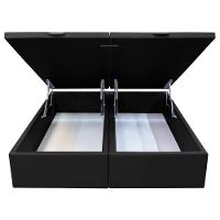 Base Box Baú Para Cama Casal Queen 158x198cm Bipartido Liz S05 Sintético Preto - Mpozenato - 3