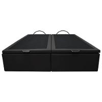 Base Box Baú Para Cama Casal Queen 158x198cm Bipartido Liz S05 Sintético Preto - Mpozenato - 6