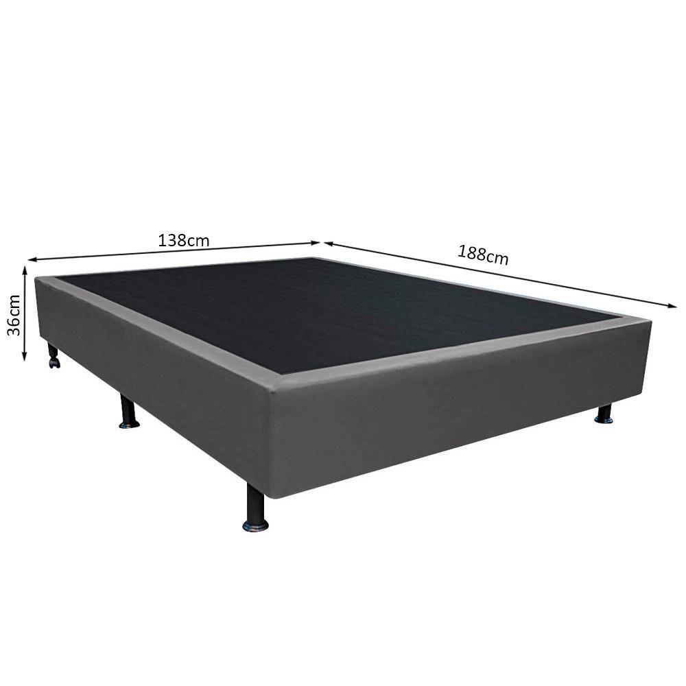 Base Box Para Cama Casal 138x188cm Liz S05 Sintético Cinza - Mpozenato - 4