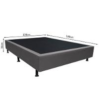 Base Box Para Cama Casal 138x188cm Liz S05 Sintético Cinza - Mpozenato