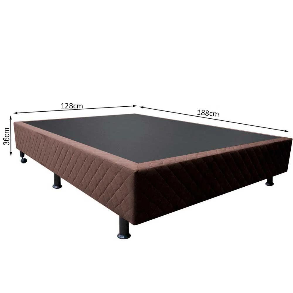 Base Box Para Cama Viúva 128x188cm Liz S05 Suede Bordado Marrom - Mpozenato - 4