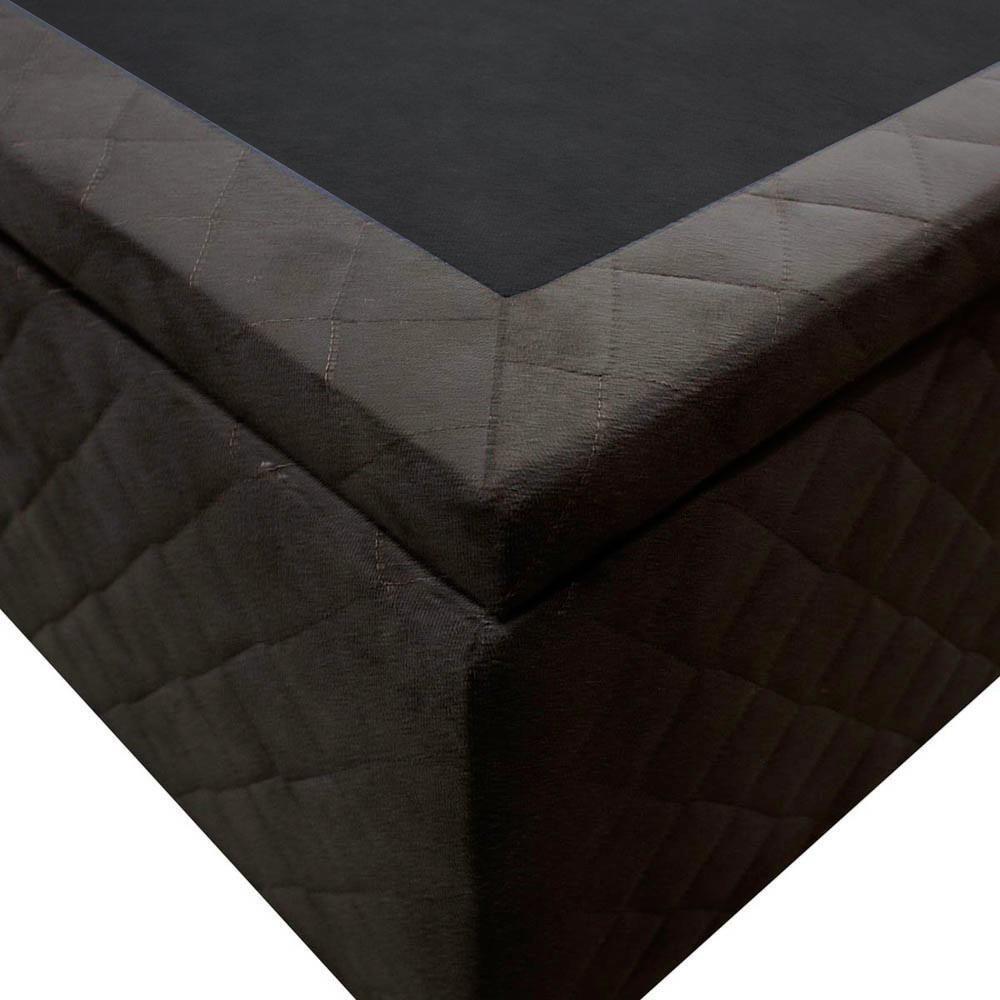 Base Box Baú Para Cama Casal 138x188cm Liz S05 Suede Bordado Marrom - Mpozenato - 5