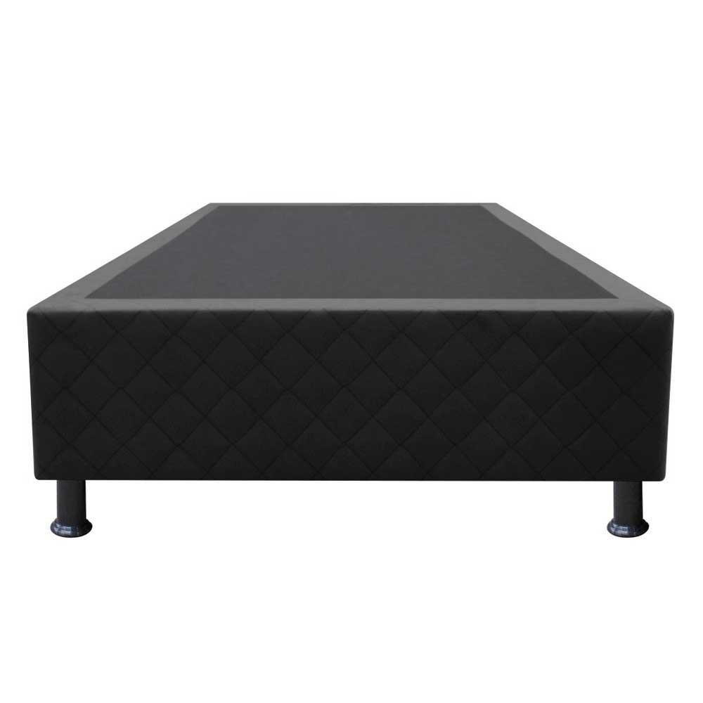 Base Box Para Cama Solteiro 88x188cm Liz S05 Suede Bordado Preto - Mpozenato - 6