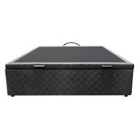 Base Box Baú Para Cama Viúva 128x188cm Liz S05 Suede Bordado Cinza - Mpozenato - 6