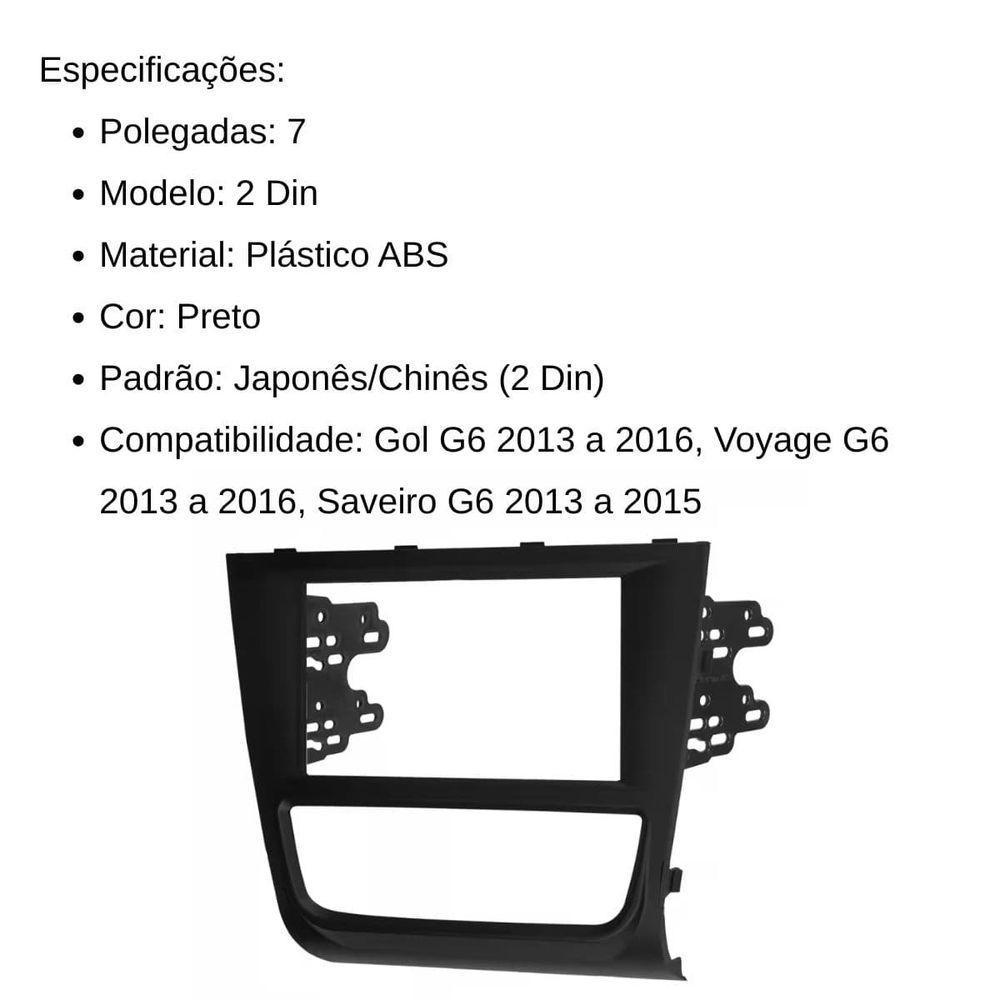 Central Multimídia 2 Din Mp5 Saveiro G6 Câmera Moldura Tela Pt - 4