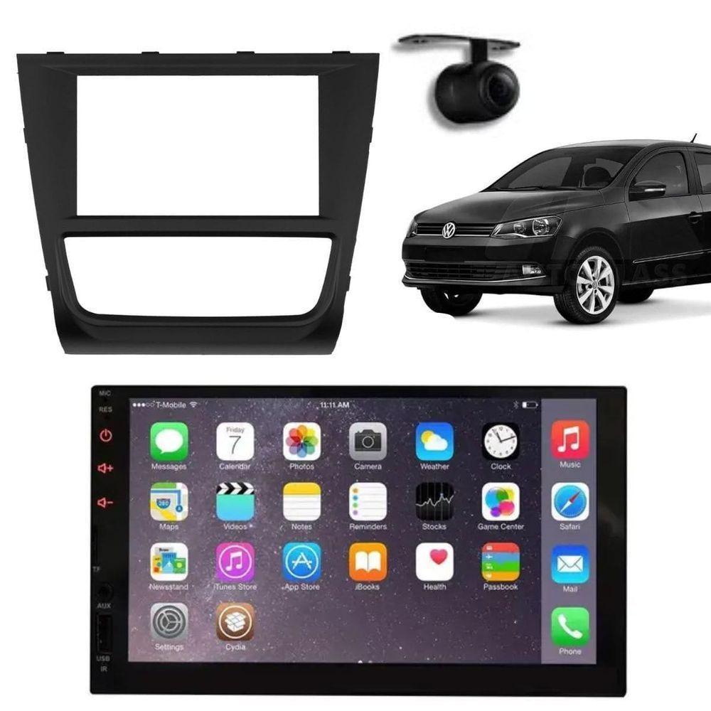 Central Multimídia 2 Din Mp5 Gol G6 Câmera Moldura Tela Pt - 1