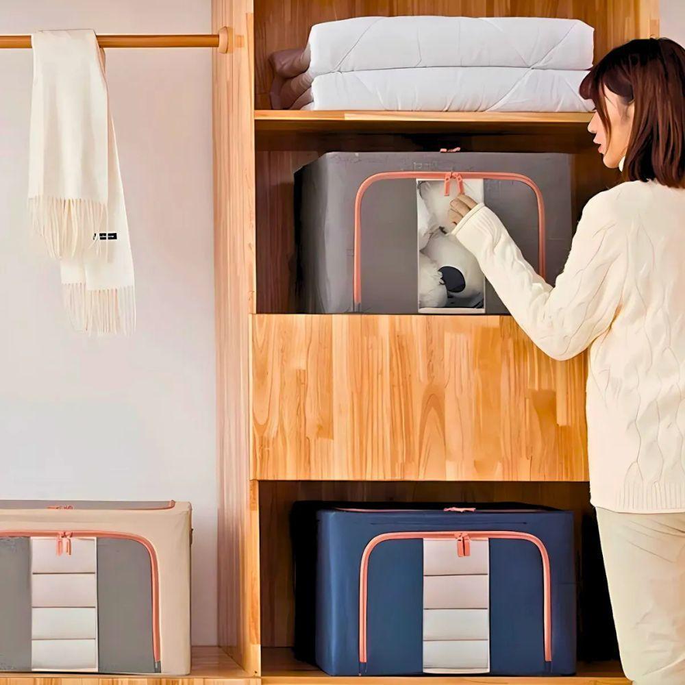 Caixa Organizadora De Roupas Multiuso Dobrável - Azul - 9