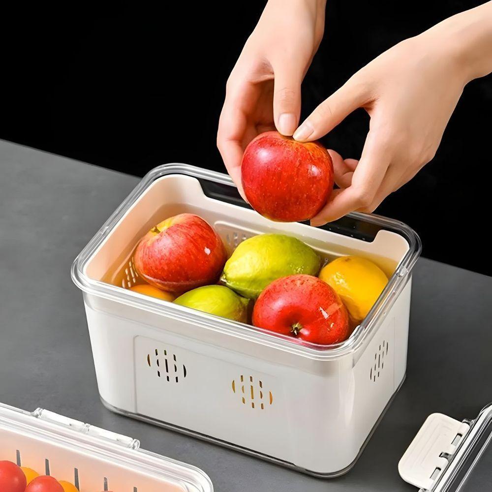 Cesto Organizador De Alimentos Para Geladeira Com Tampa - Multiuso - 3