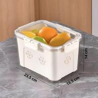 Cesto Organizador De Alimentos Para Geladeira Com Tampa - Multiuso