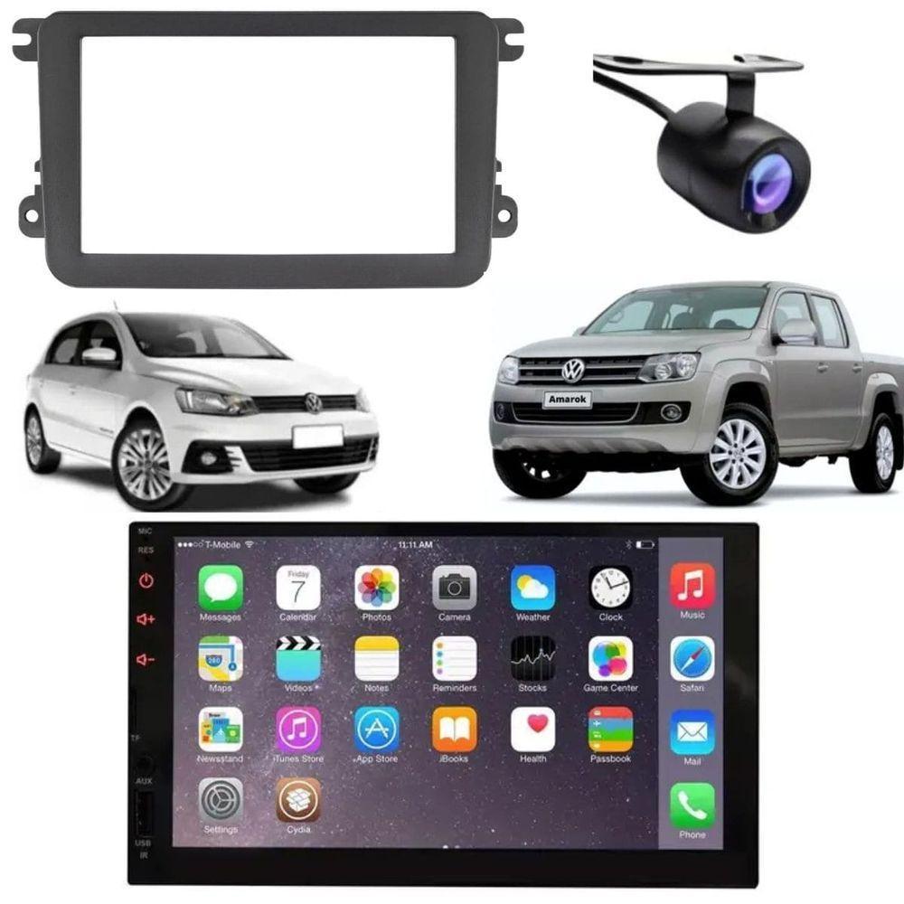 Central Multimídia 2 Din Mp5 Tiguan Câmera Moldura Tela Pt - 1